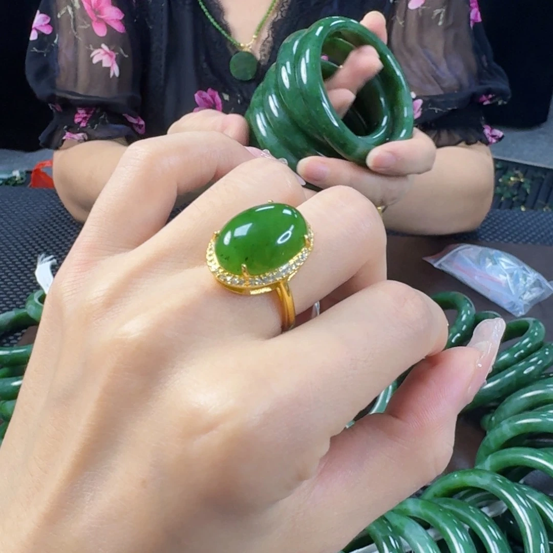和田玉（碧玉）戒指合金