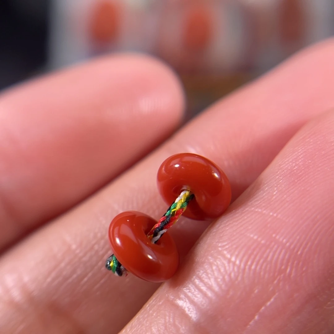 南红玛瑙未镶嵌面包圈一对7.1不退不换