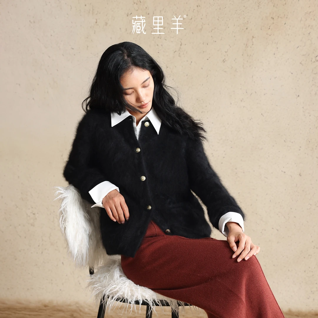藏里羊【北美小动物毛毛】“情书”爆款升级版 优雅小香风外套女M1574