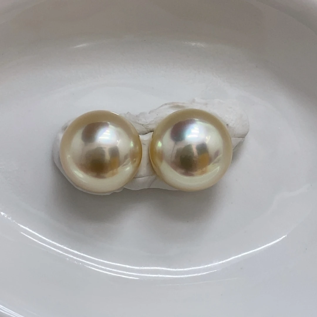 未镶嵌裸珠海水珍珠南洋金珠干枯色10➕