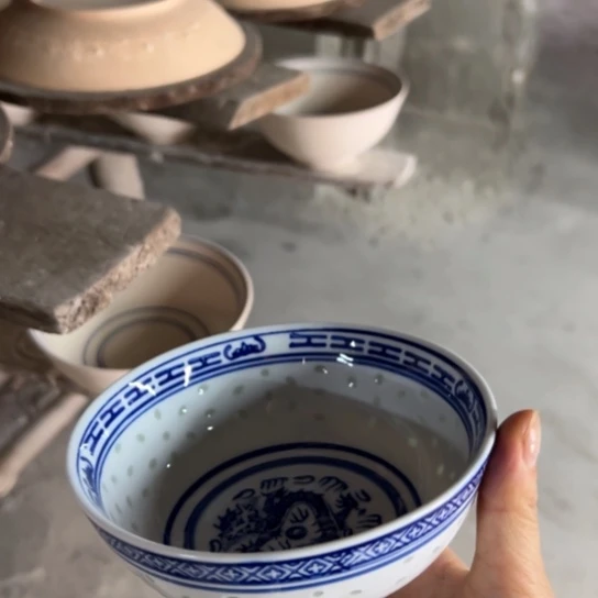 碗青花玲珑5.5寸兰花饭碗