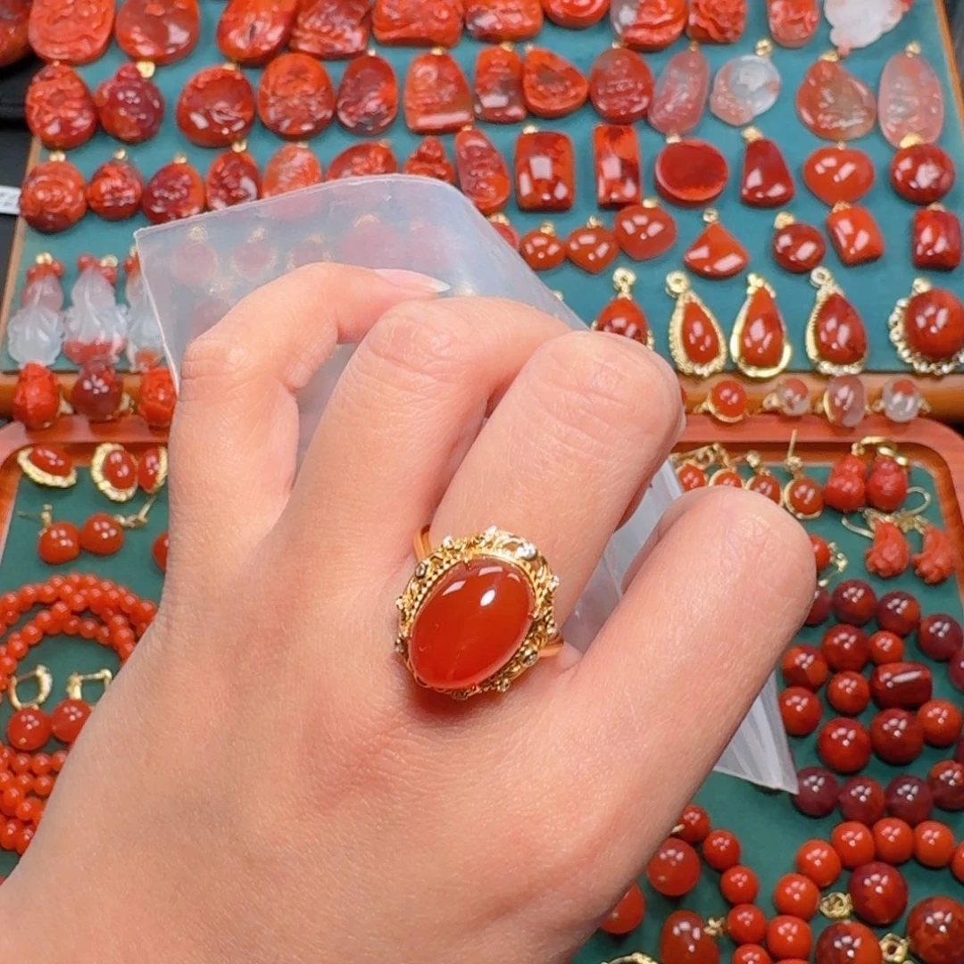 南红玛瑙南红银S925镶嵌猪*