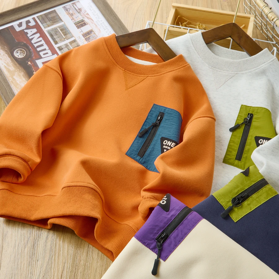 儿童圆领卫衣2025春季新款中大童休闲时尚百搭上衣9119