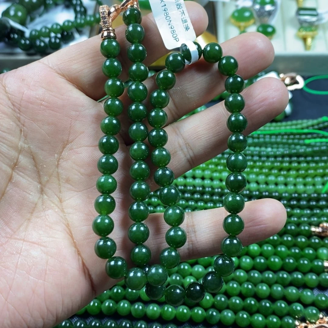 和田玉（碧玉）项链未镶嵌梦*8