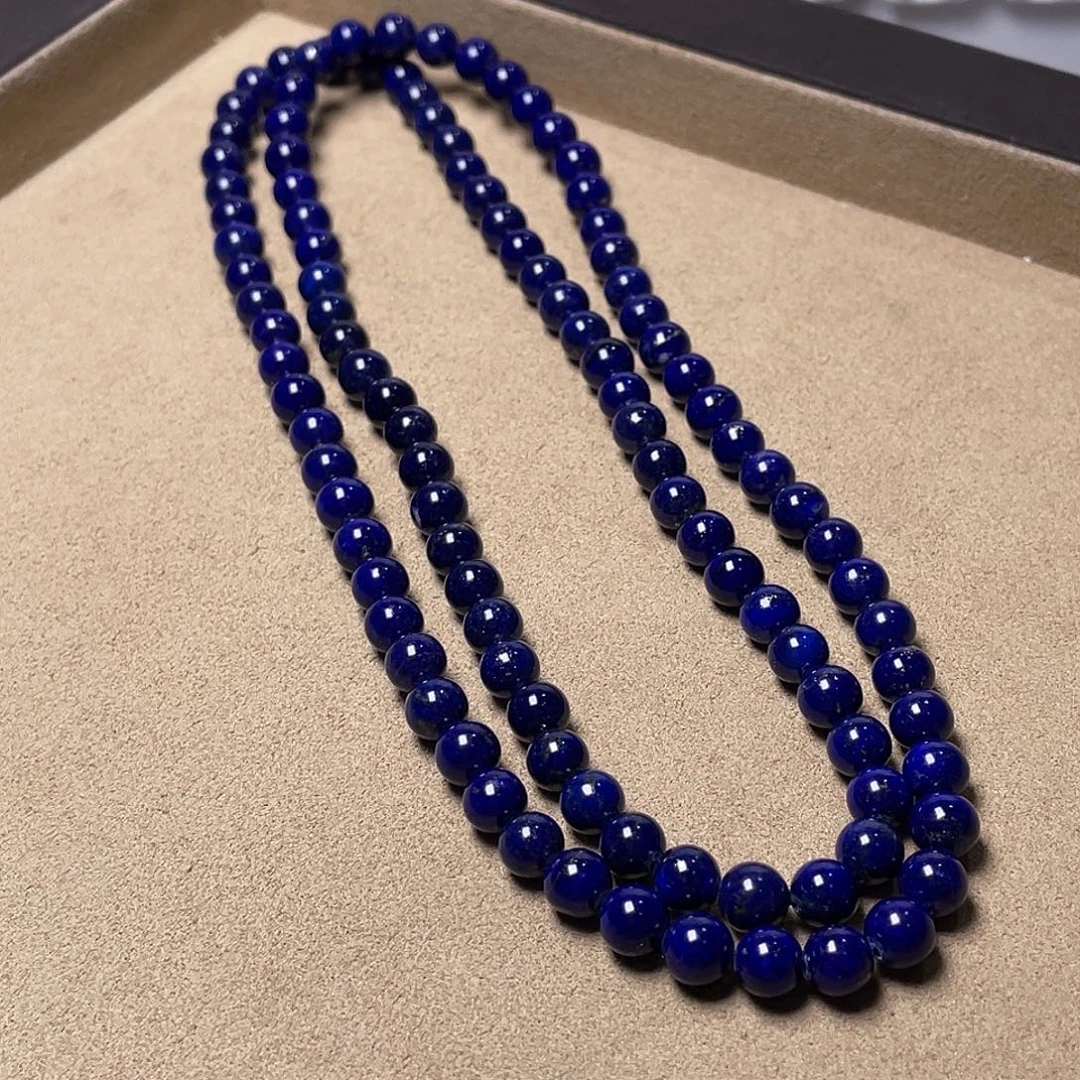 青金石未镶嵌黑加仑108颗7mm