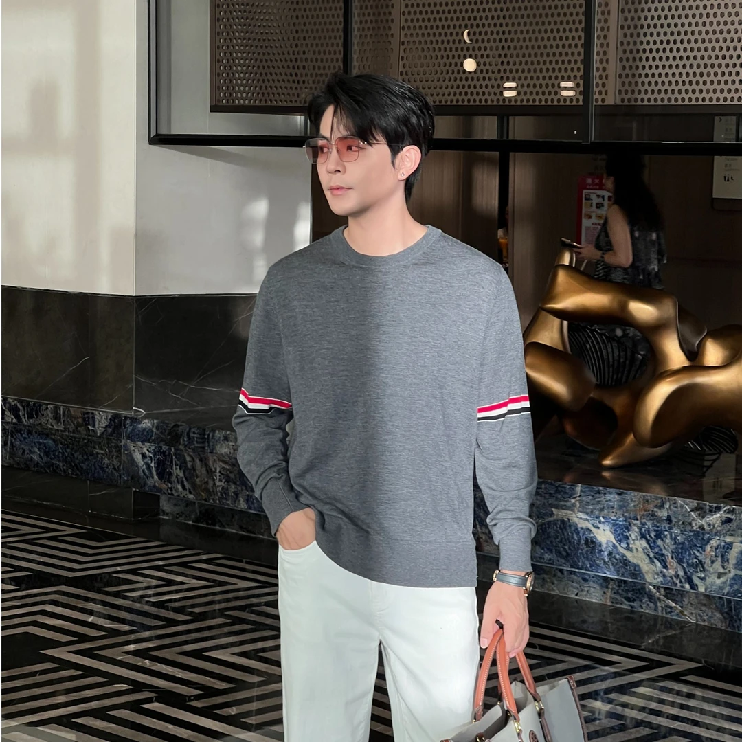 Run Solara tb百分百羊毛 织带针织衫 秋冬舒适长袖打底男03002