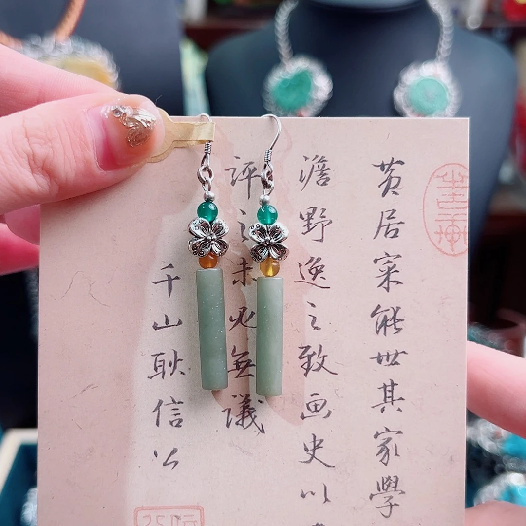 925银木质锦钰原创设计款式耳环