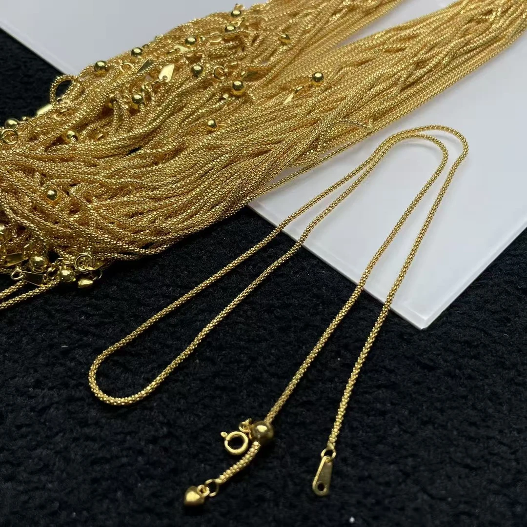 链子925银 「戴琴珠宝」DQ5790-925银金色灯笼链项链（多样性发其一）