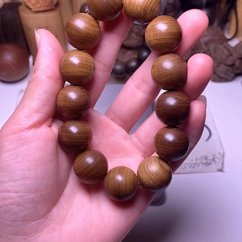 檀香木手串/手链檀香黑肉1.8/13横纹虎皮沉