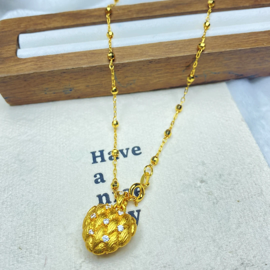 项链 BG黄色拉丝爱心吊坠多样性发货47149