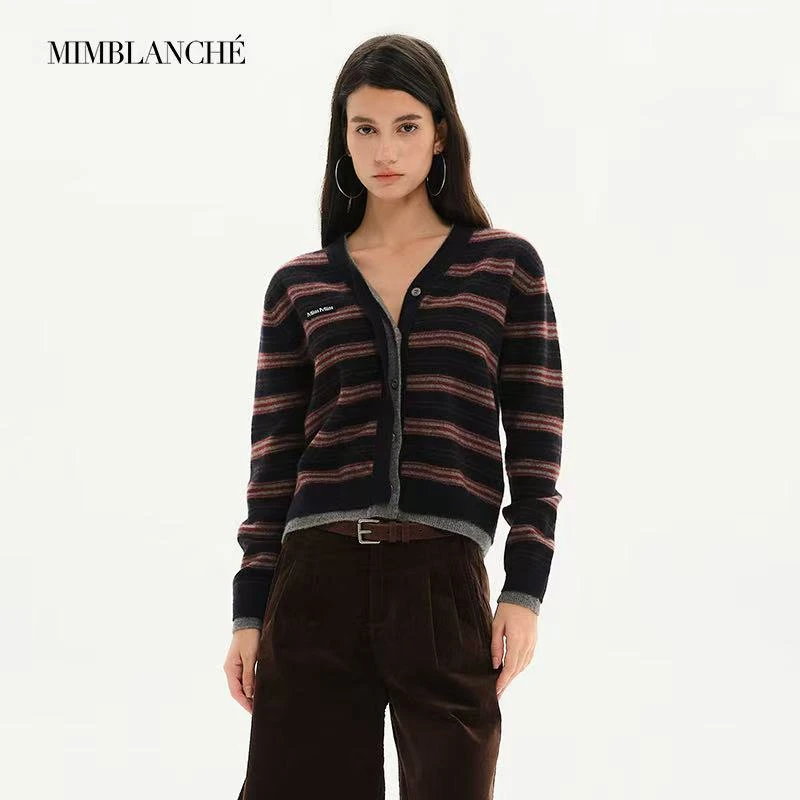 MIMBLANCHE 条纹针织外套