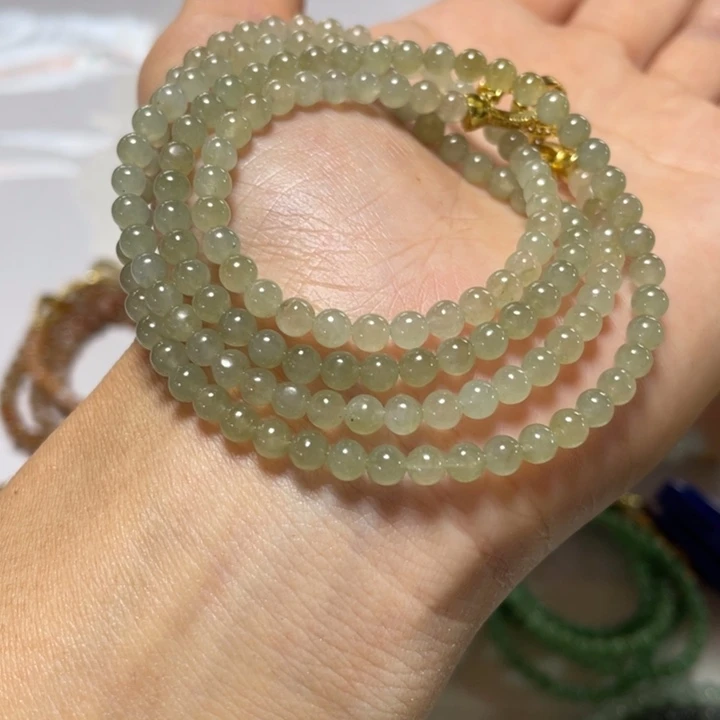 定制翡翠未镶嵌冰黄翡小米珠