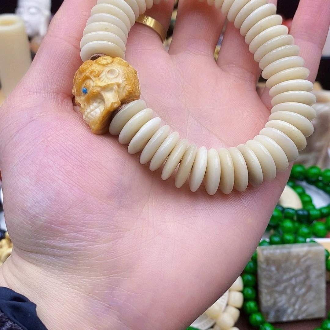 驼骨手串/手链16mm驼骨鸡油黄