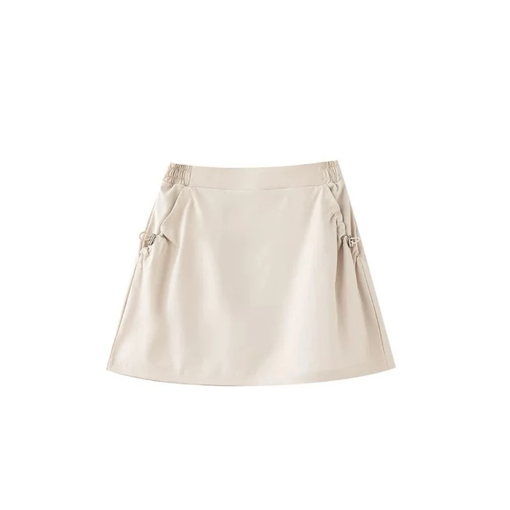 两穿复古抽绳工装裤裙A字裙安全裤休闲百搭显瘦半身裙短裙7206