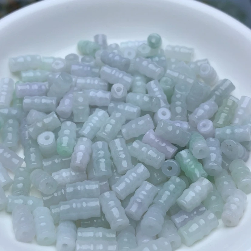 【闪购商品】翡翠手链未镶嵌卡4*9老胶竹节100颗