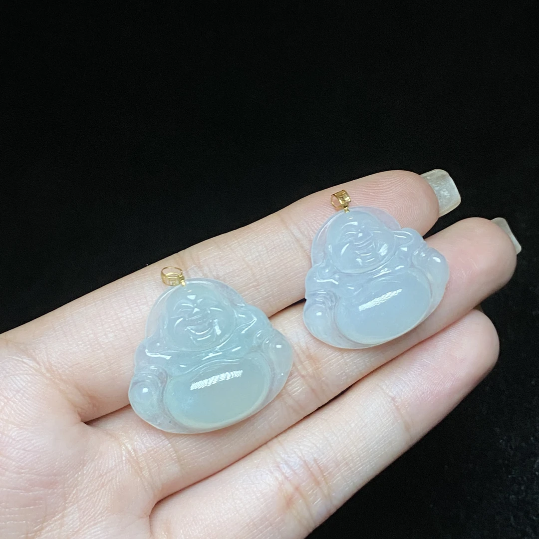 【小北珠宝】18K金翡翠佛公吊坠约22*25mm【多样性发一件】8-WS02X235