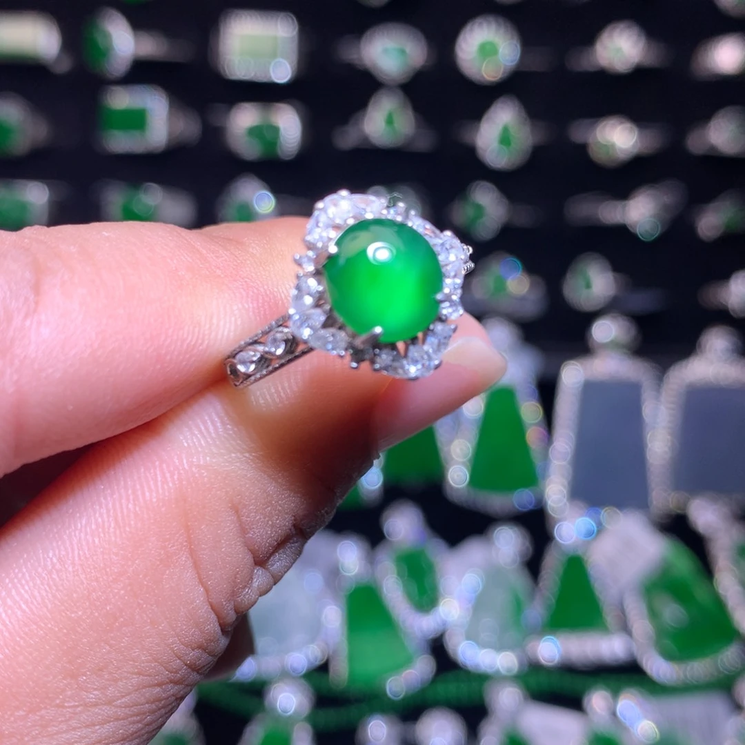 【闪购商品】翡翠银S925镶嵌颈饰天然翡翠