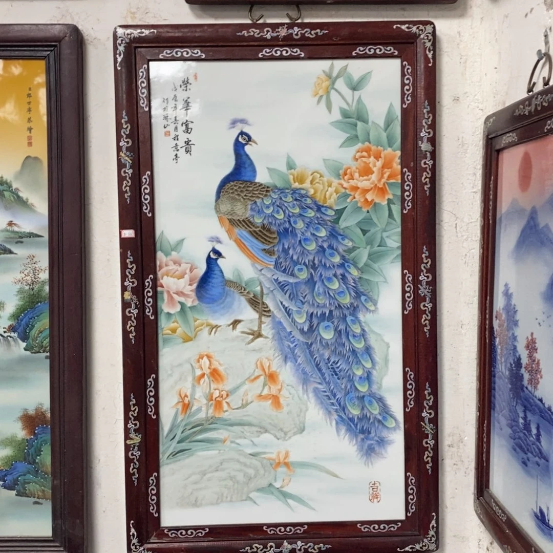 瓷片90*52*1景德镇瓷板画柴窑烧制