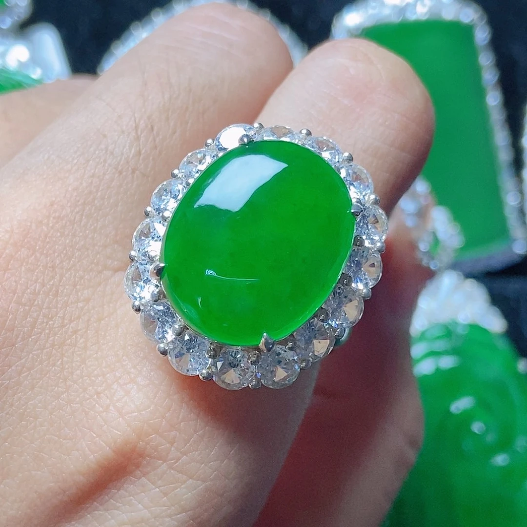 颈饰银S925镶嵌翡翠