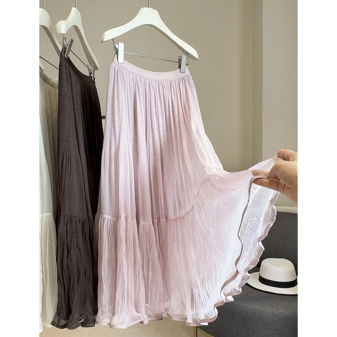 显瘦高腰韩版时尚气质设计感百搭A字半身裙女2025年秋季新款长裙