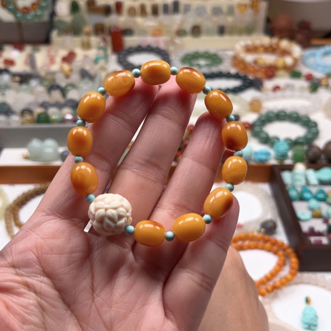 蜜蜡未镶嵌手链单圈手串