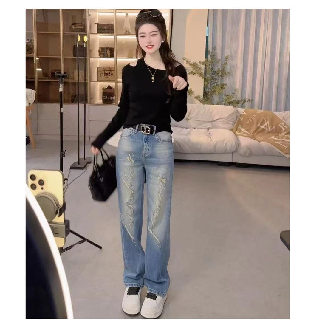 『显瘦牛仔H』时尚气质百搭时尚牛仔裤1295