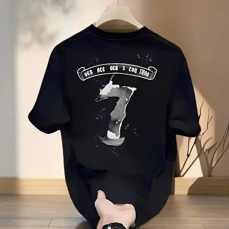 仓石一树夏季港风美式复古印花纯棉短袖T恤男款个性潮牌百搭上衣