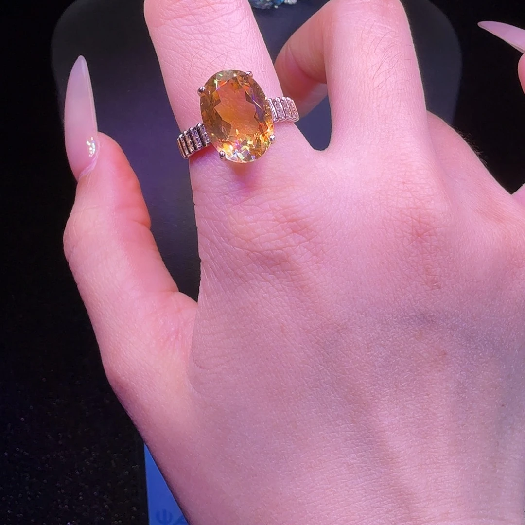 水晶银S925镶嵌戒指