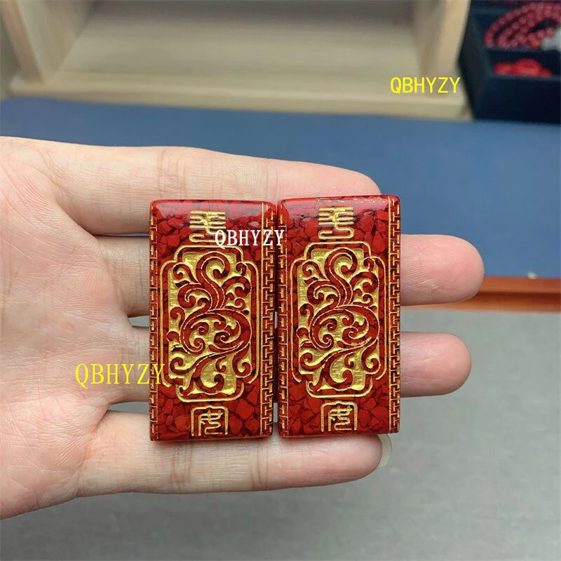 含辰砂工艺品高纯度朱砂原石晶体砂平安牌吊坠男女项链高档毛衣链