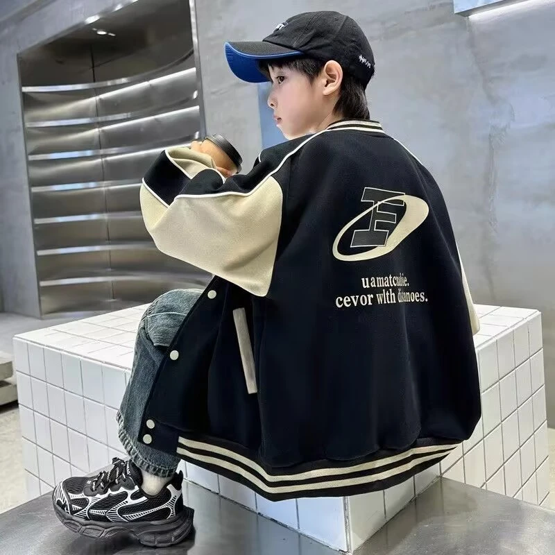 男童外套春秋款2025新款中大童炸街男孩夹克上衣儿童秋装棒球服潮