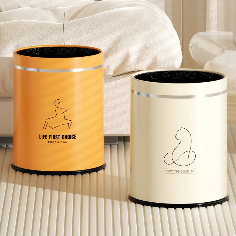 垃圾桶家用气压吸附不漏垃圾袋现代轻奢风宿舍卫生间厨房卧室纸篓
