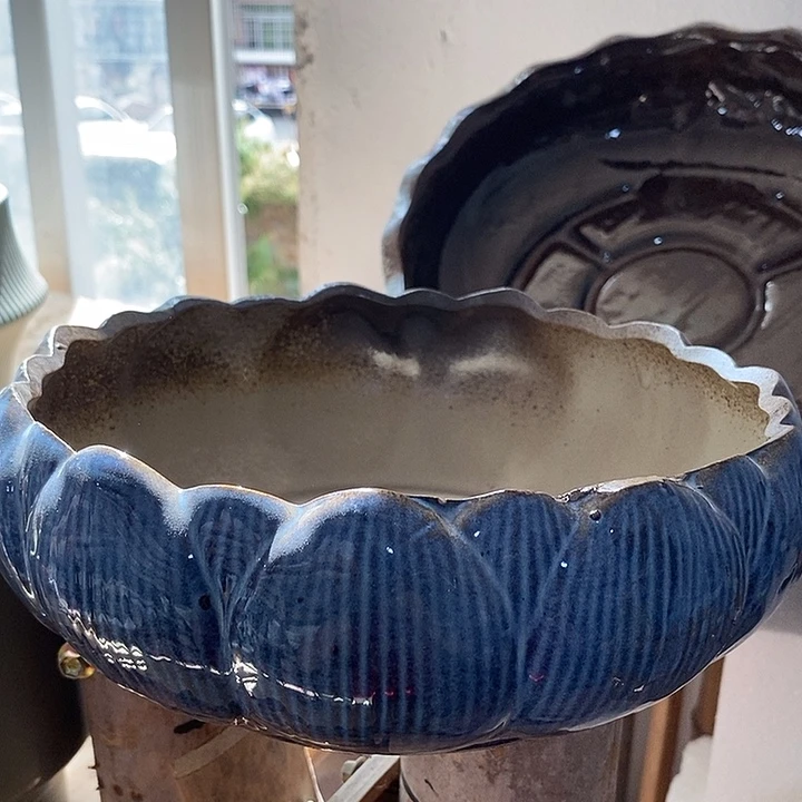 摆件陶盆有孔 瑕疵介意勿拍