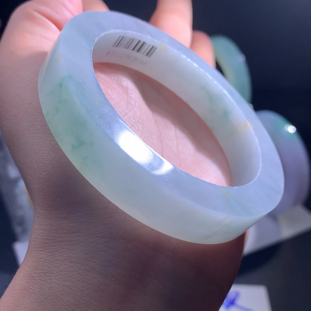 定制翡翠未镶嵌手镯天空蓝57-60