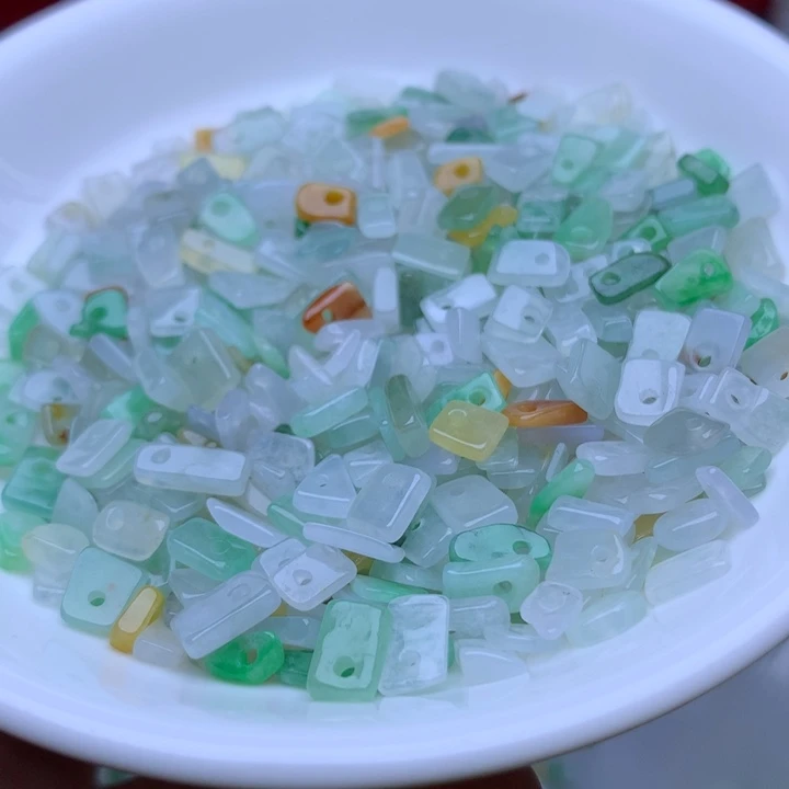 散珠翡翠冰三彩碎碎石50个