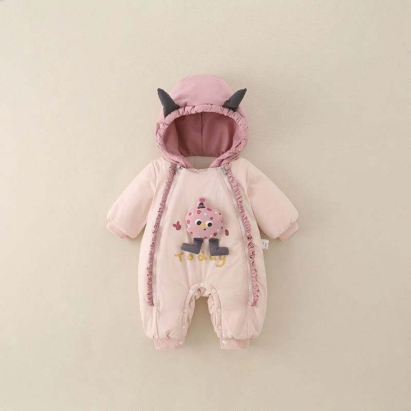 KOOZYORE婴儿衣服加厚冲锋衣宝宝保暖外出服外出加绒爬服新生儿连