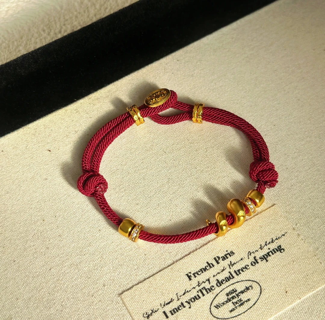 铜合金手链 铜合金卷卷蛇红手绳