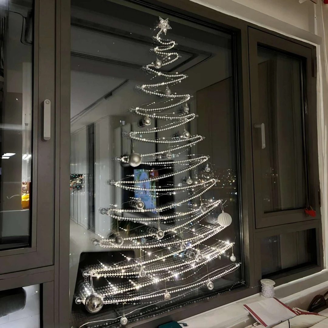 soxw圣诞树客厅窗户装饰品挂饰商场店铺圣诞节场景布置氛围感拍照