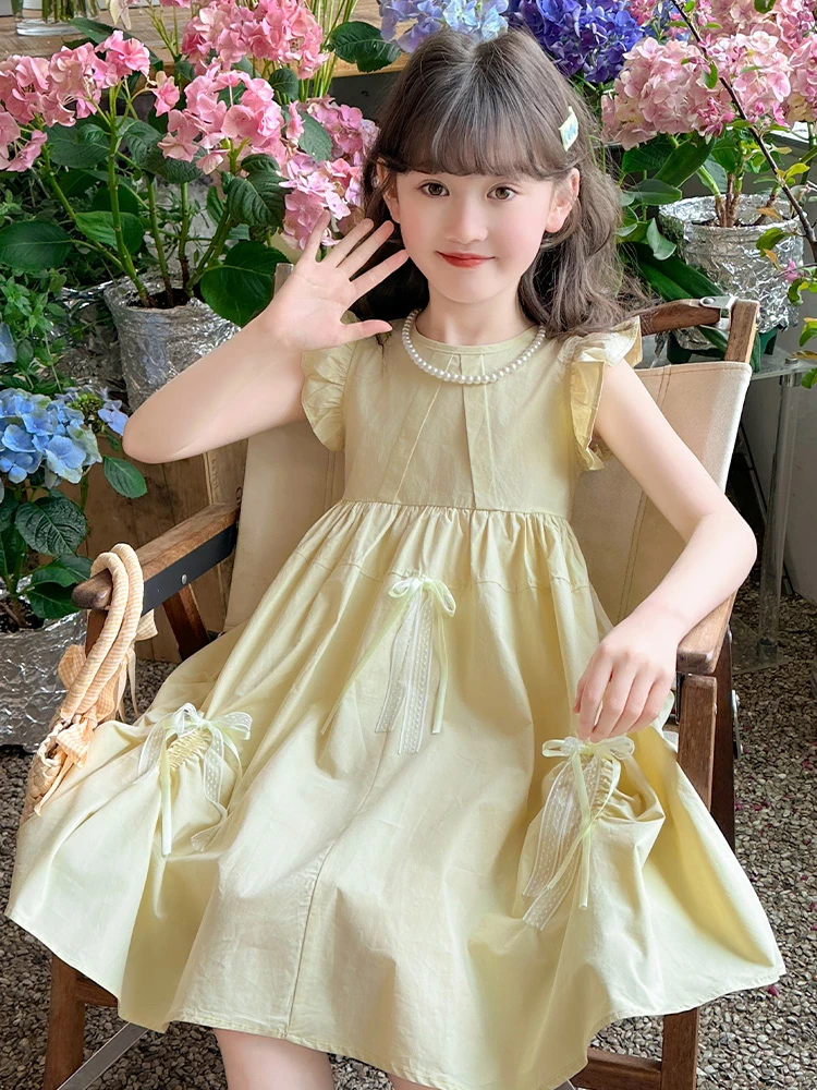 女童套装夏季2025新款韩版儿童洋气条纹短袖小女孩百褶短裙两件套