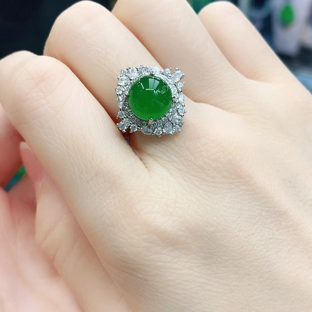 银S925镶嵌戒指玛瑙/玉髓