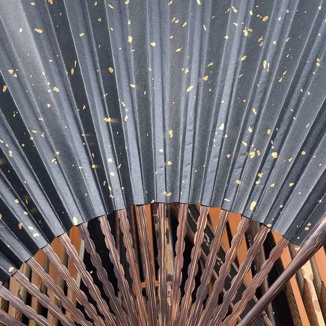 扇子全棕龙鳞小洒金