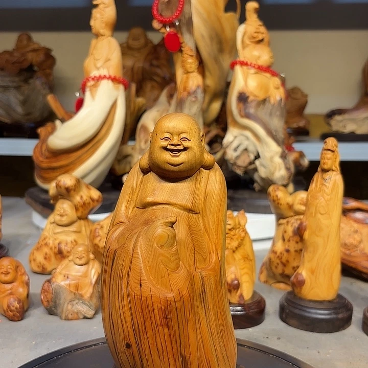 柏木太行崖柏弥勒佛