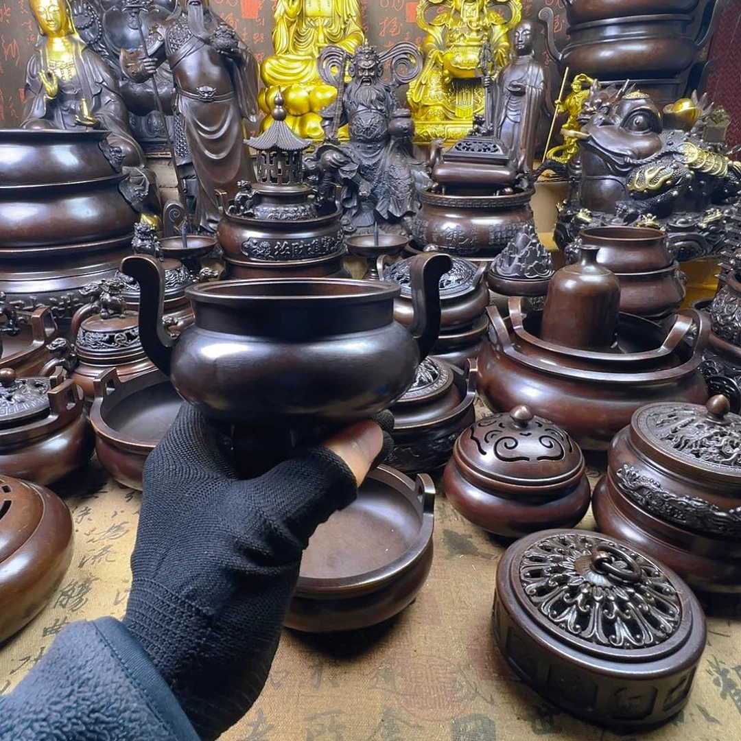 8.5公分口径官帽炉铜香炉供香炉聚宝盆