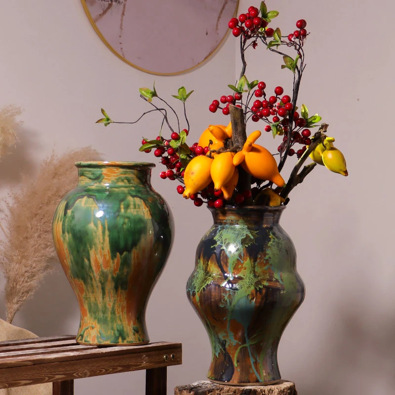 花瓶摆件景德镇陶瓷客厅干花插花假花装饰满天星干花简约现代瓷瓶