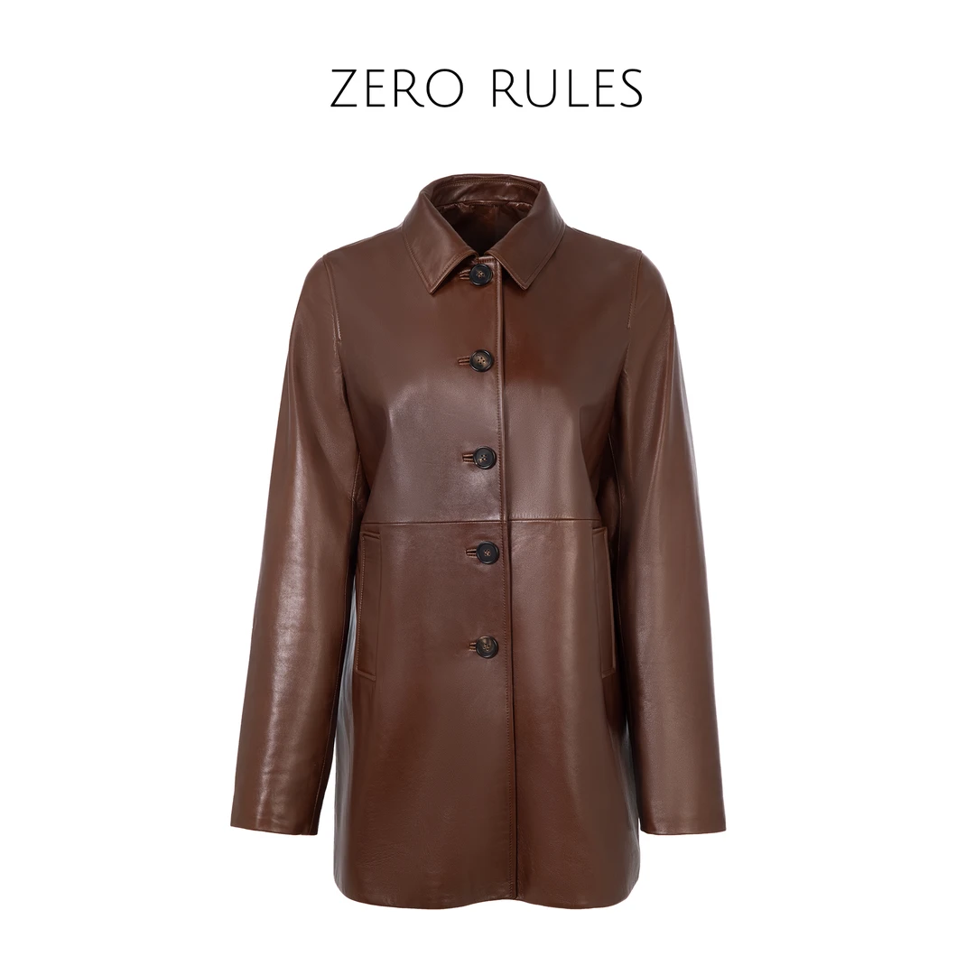 25010636【拉达酒红皮衣】西*牙ladoma小羊皮 奢线！细腻羊皮外套