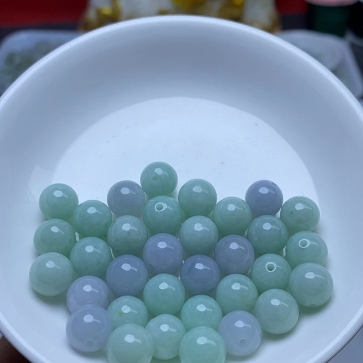 翡翠未镶嵌手链卡10冰紫绿10个