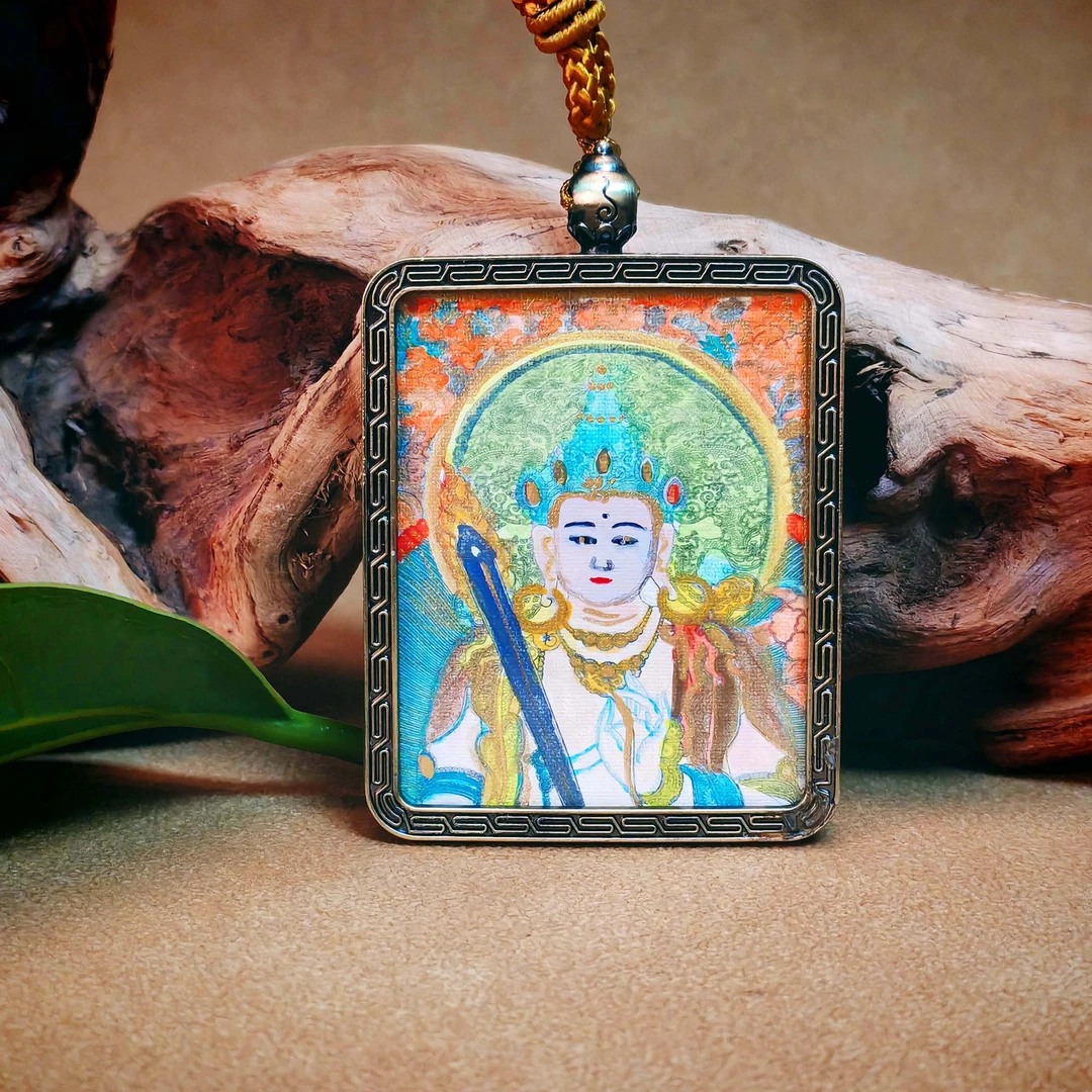 二十世纪 手绘唐卡吊坠JGS25021503【济文阁】