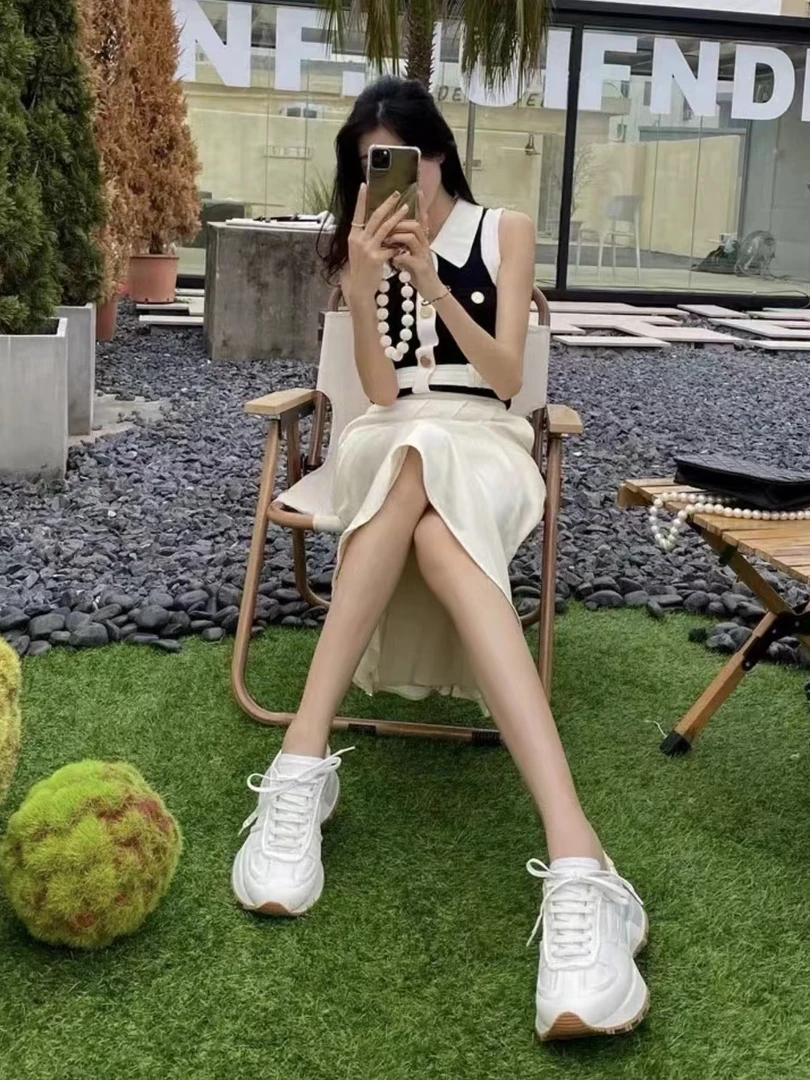 【老爹鞋】时尚百搭休闲潮鞋厚底系带女士运动鞋气质白色