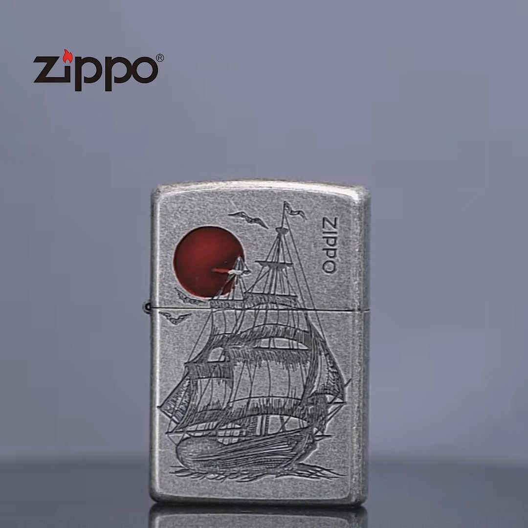 ZIPPO 打火机正品 205古银红日帆船DY9902GY 0669