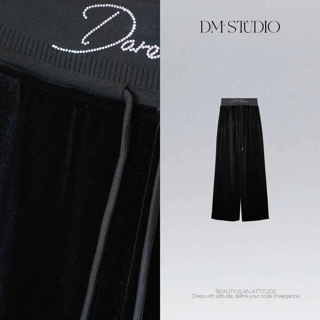 DEDM•STUDIO/冬季百搭休闲厚款百搭时尚抽绳丝绒裤2512KZ/W89750