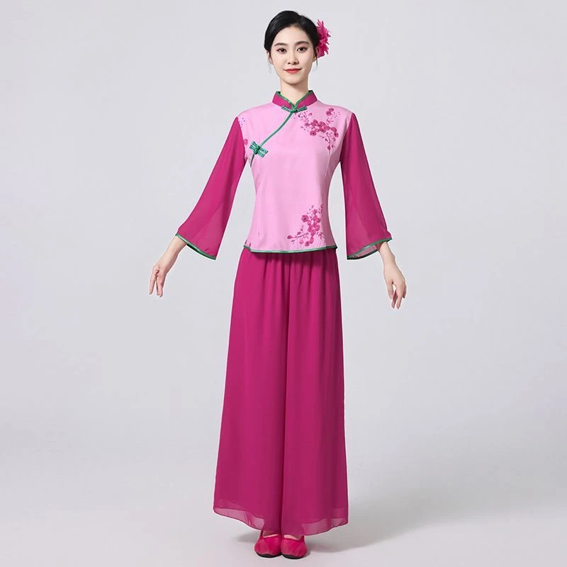 40号女款曲沟辣妈民族喜庆秧歌服扇子腰鼓舞演出服广场舞服装